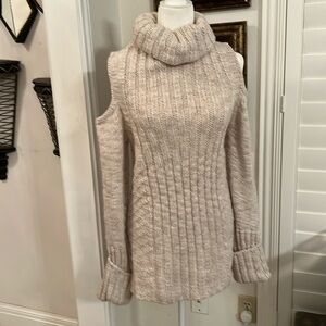 Marled Reunited Clothing Cold Shoulder Turtleneck Sweater